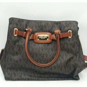 Michael Kors Large Classic Monogrammed Satchel with Chain